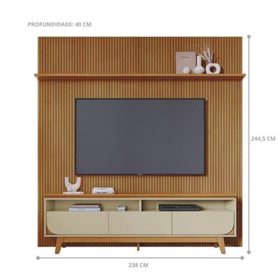 Kit Luna Painel E Rack Com Painel Cumaru-opala