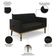 Sofá Namoradeira E 1 Poltrona Base Madeira Castanho Maressa Suede Preto - Ibiza