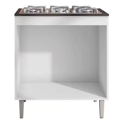 Balcão Para Cooktop De 4 E 5 Bocas Com Tampo Andréia Amêndoa/Preto