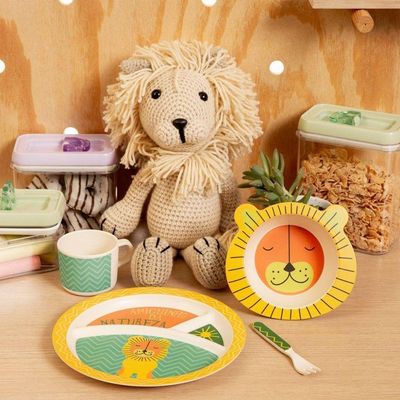 Conjunto De Refeição Infantil 5 Peças Leãozinho Oxford