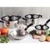 Jogo de Panelas Tramontina Solar 5 Peças Aço Inox Fundo Tripo Cabo Silicone Caçarolas