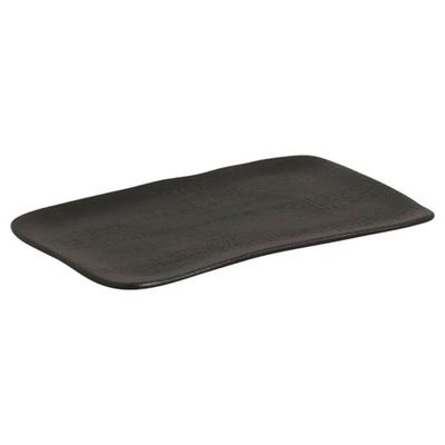Kit 6 Travessas Juta Preto Matte 27x17cm Cerâmica Bandeja Sushi Restaurante Porto Brasil