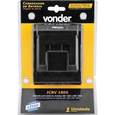 Carregador de bateria 18 V linha intercambiável carregamento convencional ICBV 1805 VONDER