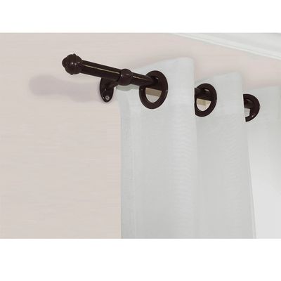 Kit Varão Bella Arte Pratiko Basic 19mmx2m com 2 Suportes em Madeira Imbuia