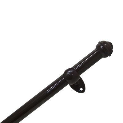 Kit Varão Bella Arte Pratiko Basic 19mmx2m com 2 Suportes em Madeira Imbuia