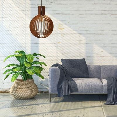 Luminária Teto Tipo Pendente Riviera Em Mdf - Completa