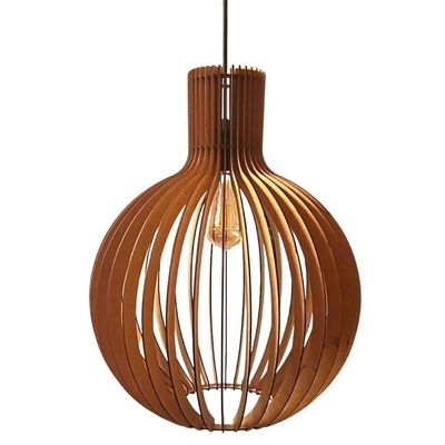 Luminária Teto Tipo Pendente Riviera Em Mdf - Completa