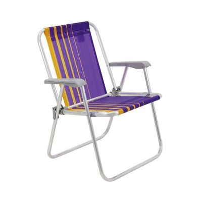 Kit 2 Cadeira De Praia Camping Alumínio Samoa Roxo Tramontina