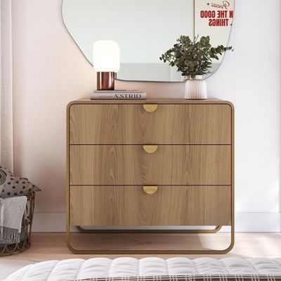 Comoda 3 Gavetas Organica 90 Cm 28068 Artesano Hanover Dourado