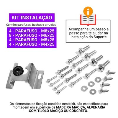 Suporte Universal Fixo 10 A 84 Polegadas Para Tv E Monitor