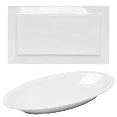 Kit Travessa Melamina Branca Oval 45x24cm Retangular 35x20cm Wolff Cozinha Bandeja Servir