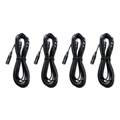 Kit 4 Cabos Extensor De Fone De 4 Mts 3.5 Mm Com Volume