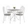 Conjunto de Mesa Quadrada com Tampo Granito e 4 Cadeiras Léia Revestimento Sintético Branco e Grafiato