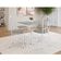 Conjunto de Mesa Quadrada com Tampo Granito e 4 Cadeiras Léia Revestimento Sintético Branco e Grafiato