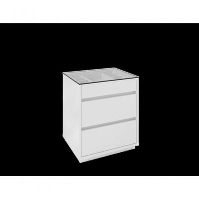 Mesa De Cabeceira 3 Gavetas Porta Itens Belize Branco