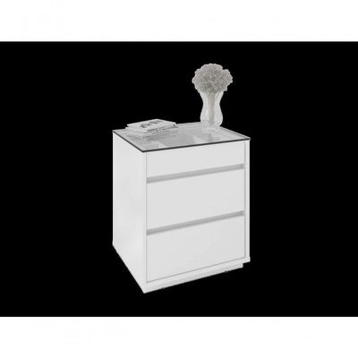 Mesa De Cabeceira 3 Gavetas Porta Itens Belize Branco