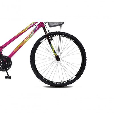Bicicleta Colli Cazelle Allegra Aro 26 Freio V-brake Quadro 18 Rosa Neon
