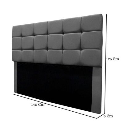 Cabeceira Estofada Cama Box Casal 140 Cm Ananda Suede Cinza