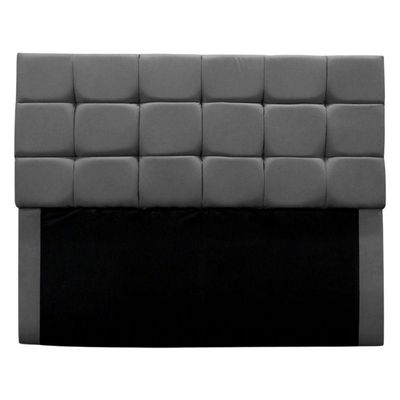 Cabeceira Estofada Cama Box Casal 140 Cm Ananda Suede Cinza