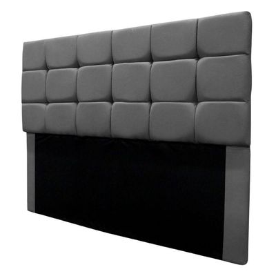 Cabeceira Estofada Cama Box Casal 140 Cm Ananda Suede Cinza