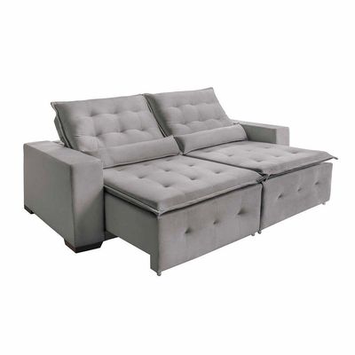 Sofá Spazzio 2lugares 1,60cm Retrátil E Reclinável - De Casa Décor E Estofados Cinza Claro