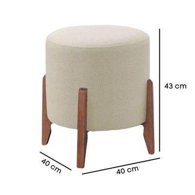 Kit 2 Puff Decorativo Para Sala Redondo Luxo Viena Linho