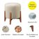 Kit 2 Puff Decorativo Para Sala Redondo Luxo Viena Linho