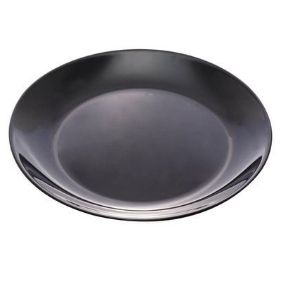 Conjunto 6 Pratos de Vidro Opalino para Sobremesa 19cm Preto Servir Doces Lanches Tortas