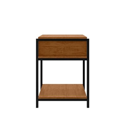 Kit 2 Mesa De Cabeceira Mesa De Canto Quarto Casal Estilo Industrial Gaveta Prateleira Puxador Retrô