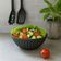 Conjunto 6 Saladeiras Tigelas Pretas 1L Plástico Uz Salada Sobremesa Pipoca Petiscos