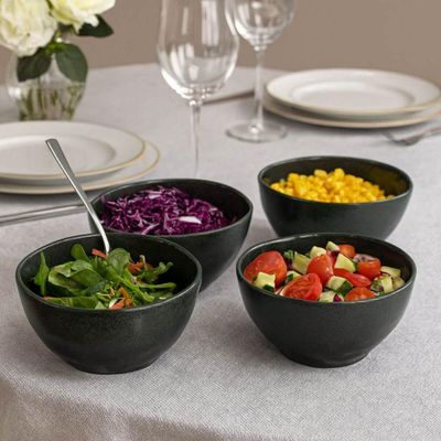 Kit 4 Bowls Orgânico Arauco 558ml Porto Brasil Verde Cerâmica Cozinha Multiuso Tigela Servir Mesa