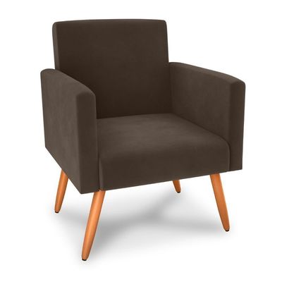 Poltrona Para Decoração Belém Veludo Marrom