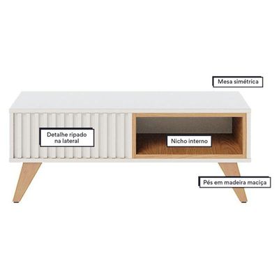 Mesa De Centro Jeri Off White Freijó - Colibri