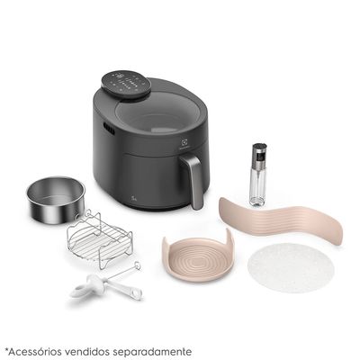 Air Fryer Electrolux por Rita Lobo 5,1L Cinza Expert c/Visor 1500W (EAF170) 127V