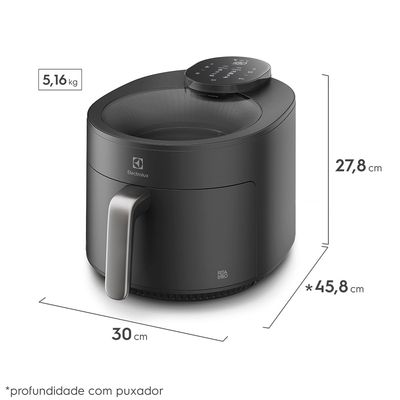 Air Fryer Electrolux por Rita Lobo 5,1L Cinza Expert c/Visor 1500W (EAF170) 127V