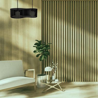 Luminária Pendente Infinita Modelo Ripado - Preta