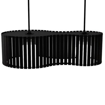 Luminária Pendente Infinita Modelo Ripado - Preta