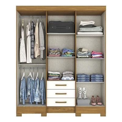 Guarda Roupa Solteiro B23 Nature Off White – Briz Móveis