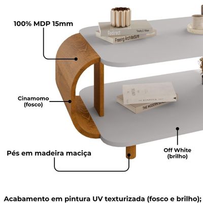 Mesa De Centro Organica Floripa 92 Cm Bechara Off White Cinamomo