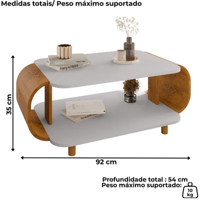 Mesa De Centro Organica Floripa 92 Cm Bechara Off White Cinamomo