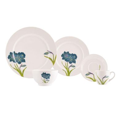 Jogo De Jantar 60 Peças Amarilis Porcelana Real By Schmidt
