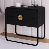Kit 02 Mesas De Cabeceira 2 Gavetas Organica 60 Cm 28062 Artesano Nero Preto