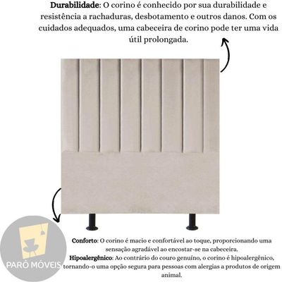 Cabeceira De Cama Solteiro Box 90 Cm Karla Corino Cor:bege