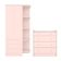 Conjunto Aurora Rosa Acetinado: Cômoda Aurora 4 Gavetas + Guarda-roupa Infantil Aurora 2 Portas