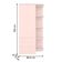 Conjunto Aurora Rosa Acetinado: Cômoda Aurora 4 Gavetas + Guarda-roupa Infantil Aurora 2 Portas