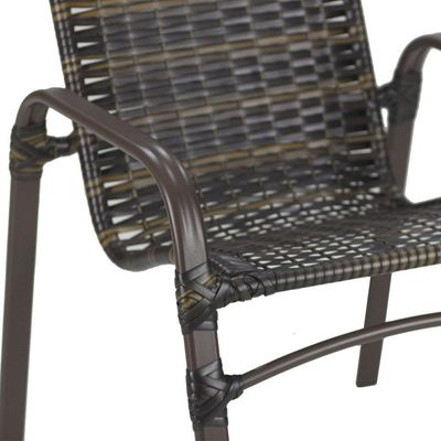 6 Cadeiras E Mesa 100cm Tampo Ripado Alumínio Piscina Jardim Pedra Ferro