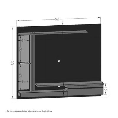 Painel Para Tvs 55 Denver Off White E Cinamomo Bechara