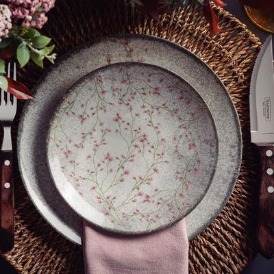 Aparelho de Jantar 20 Peças Tramontina Floralis Porcelana Mesa Posta Serviço 4 Pessoas