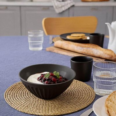 Kit 6 Cumbucas Plásticas 400ml Pretas Bowls Tigelas Uz Sobremesa Sorvete Cereais