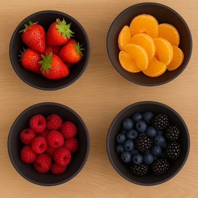 Kit 6 Cumbucas Plásticas 400ml Pretas Bowls Tigelas Uz Sobremesa Sorvete Cereais